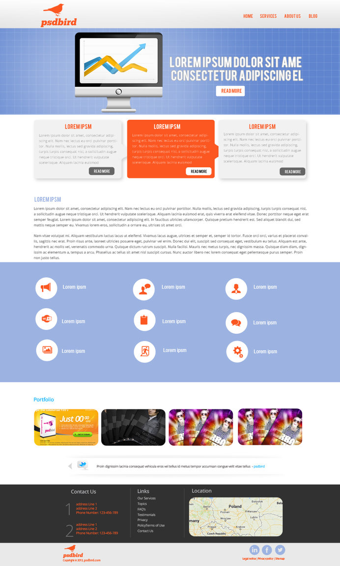 Free Business Web Template PSD